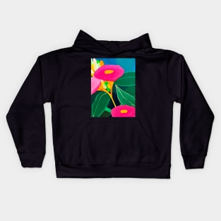 Pink Gum Flowers by Leah Gay Kids Hoodie